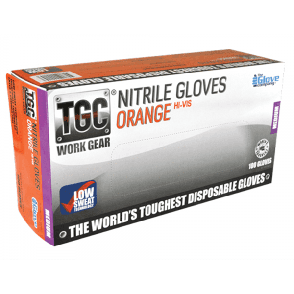 Orange nitrile gloves TGC